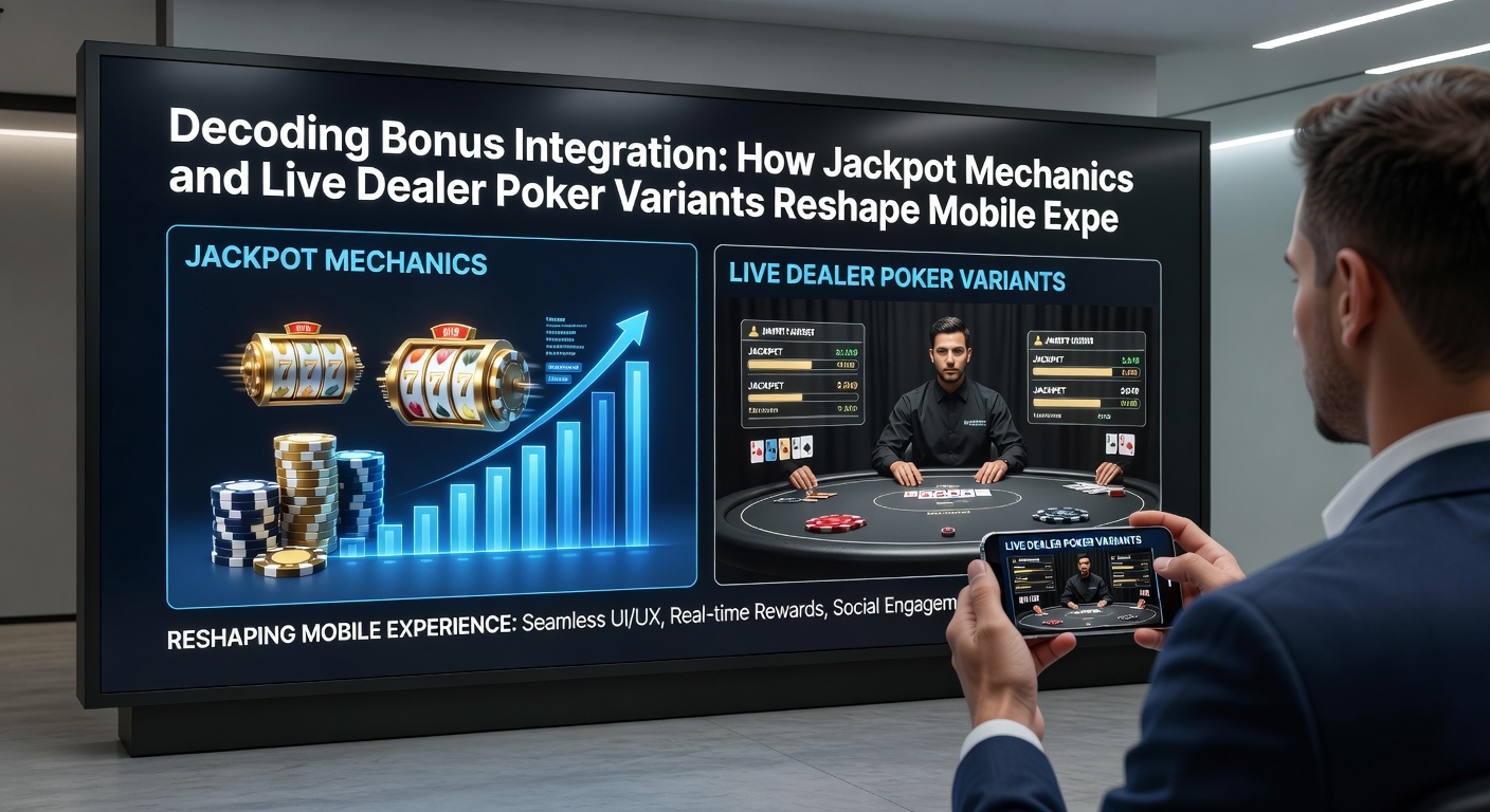Live-Dealer-Poker-Tisch mit integrierten Bonus- und Jackpot-Anzeigen auf Smartphone-Display